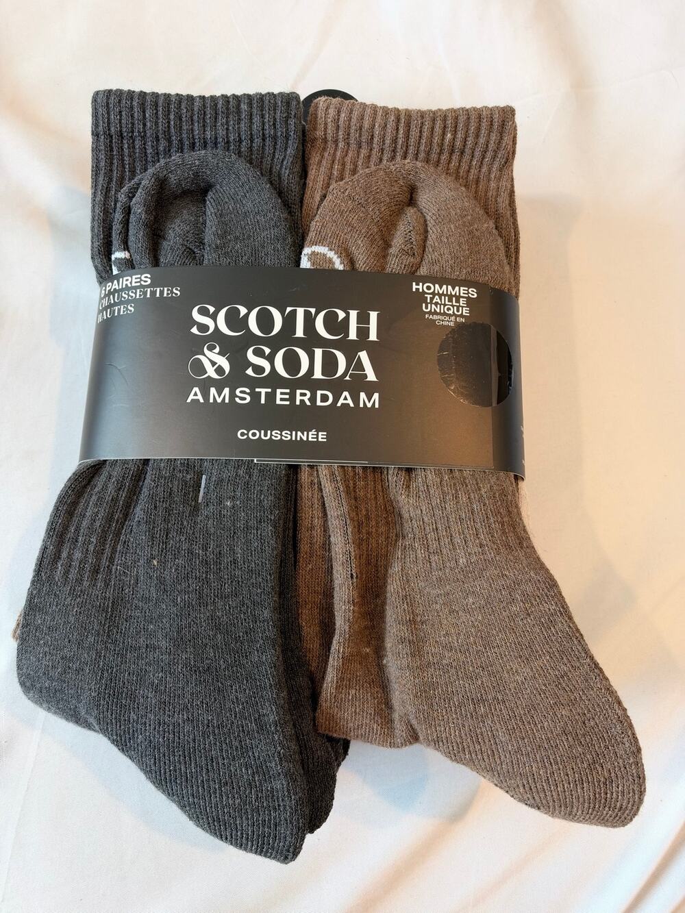 NWT Scotch & Soda Amsterdam Men's Cushioned Crew Socks 6Pack Size 8-12 EarthTone